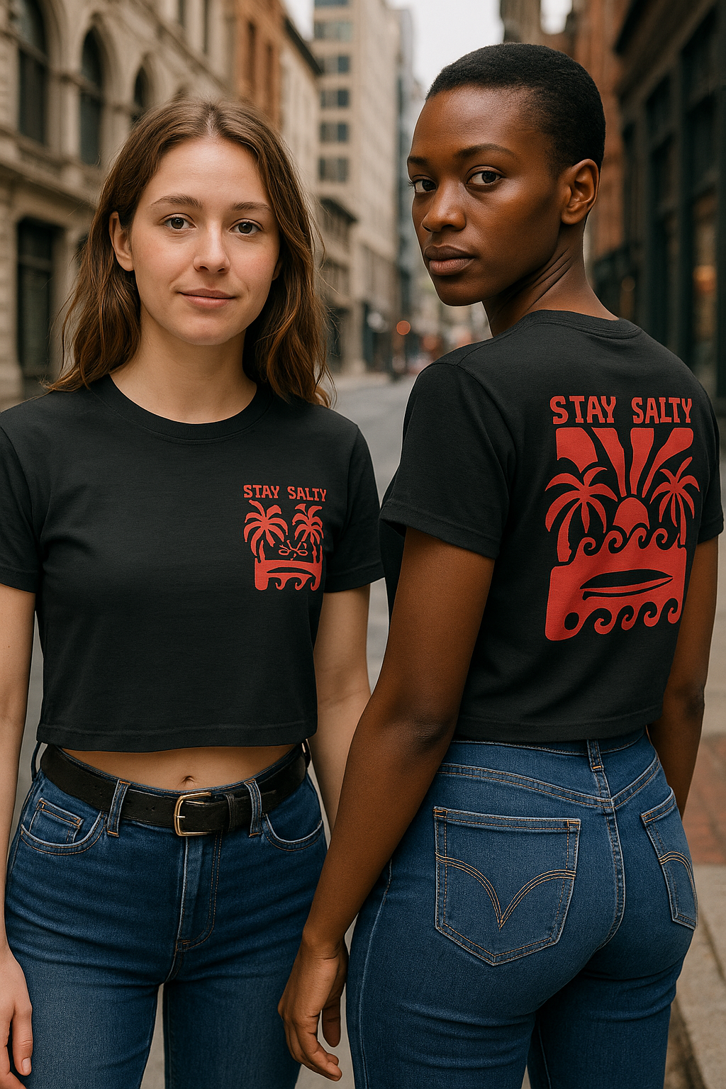 Women Graphic Crop Tees